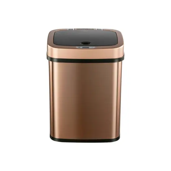 3.2 Gallon Stainless Steel Touchless Trash Can with Motion Sensor and Fingerprint Resistant Copper-Gold-Finish {4}