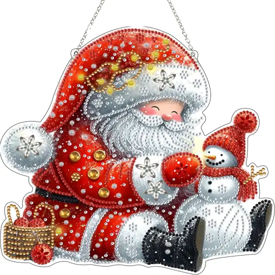 Father Christmas Diamond Art Hanging Kit {1}