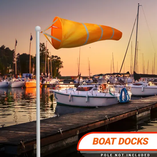 G128 - Orange Windsock Heavy Duty Printed 210D Wind Direction Measurement (Orange 30" 2PK) {6}