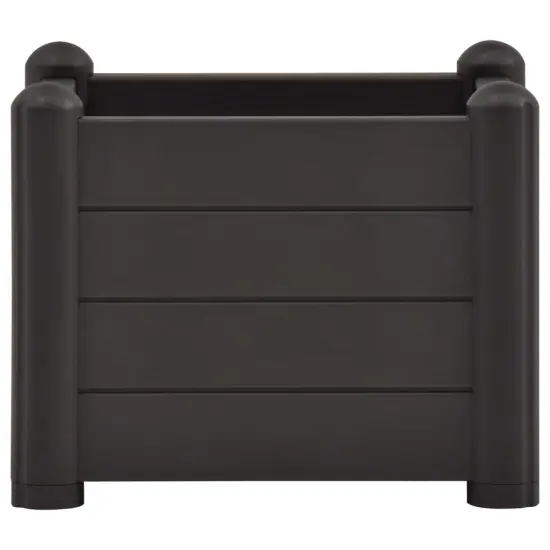 vidaXL Garden Raised Bed PP Anthracite 16.9"x16.9"x13.8" {3}