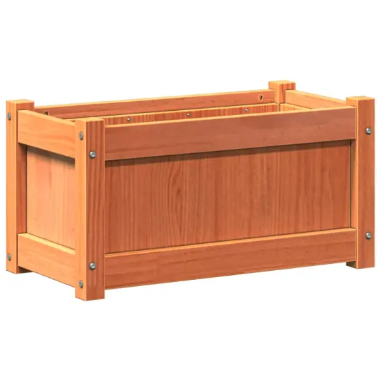 vidaXL Garden Planter Wax Brown 23.6"x12.2"x12.2" Solid Wood Pine {2}