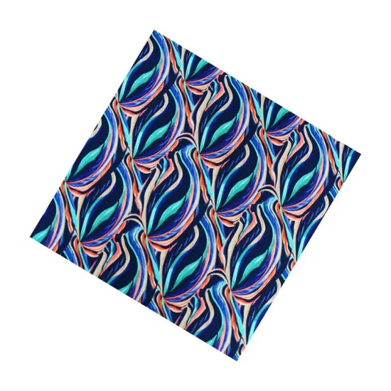 Orange and Navy Swirls Printed Spandex {5}