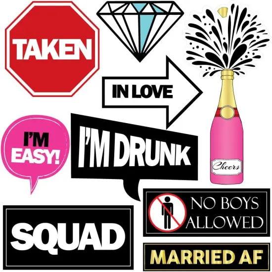 Bachelorette Party Photo Booth Props - 36 Piece Set - Bachelorette Party Decorations, Favors, Gifts and Ideas {3}