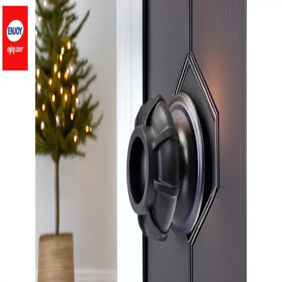 Enjoy Cover | Door Handle Grip Doorstop Knob Stopper Cover, Set of 2 Door Knob Grips Universal Size Protects Walls from Dents and Damage Black {10}