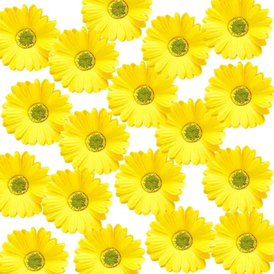 18 Pieces Summer Floral Arrangement &ndash; Artificial Gerbera Daisies Flowers, Fake Daisy Faux Flowers Bouquet 15 Inch for Home Kitchen Decor (Yellow) {3}