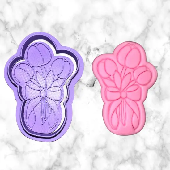 Tuilp Bouquet Fondant N Cookie Cutter and Stamp {2}