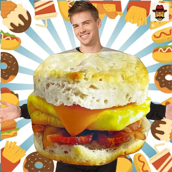 Get Real Breakfast Sandwich Adult Costume Funny Food Tunic Outfit {6}