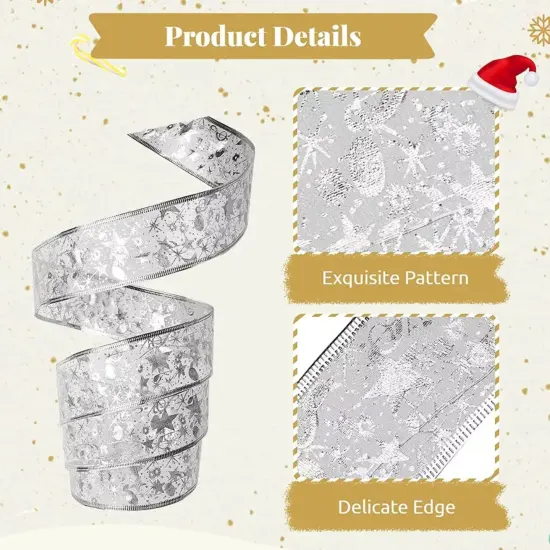 Kitcheniva 13 Ft Christmas Ribbon Bows Fairy String Lights Battery 50 LED Party Decor {3}