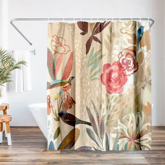 Americanflat 71" x 74" Shower Curtain, Where The Passion Flower Grows Ii by PI Creative Art {1}