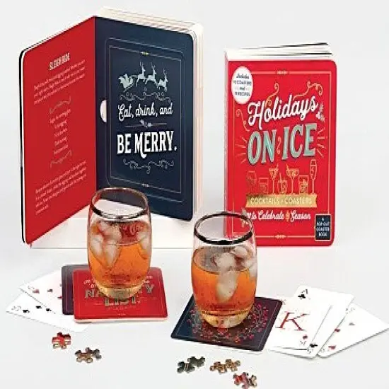 Holidays on Ice Cocktails + Coasters Pop-Out Book {1}
