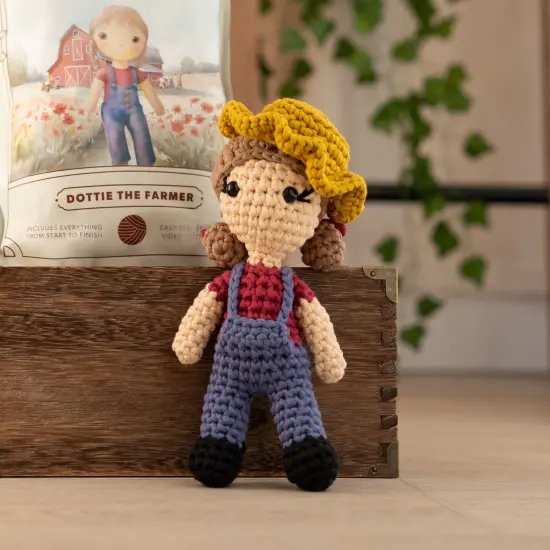 Hearth & Harbor Amigurumi Crochet Kit for Beginners Dottie the Farmer {5}