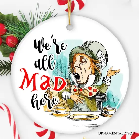The Mad Hatter Tea Party Ornament, Vintage 1860s Christmas Decor {1}
