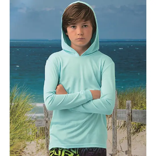 Paragon&reg; Youth Bahama Performance Hooded Long Sleeve T Shirt Black {3}