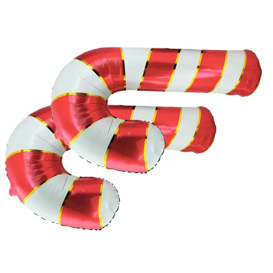 LA Balloons&reg; 37 Inch Candy Cane Red & White Foil Balloon {3}