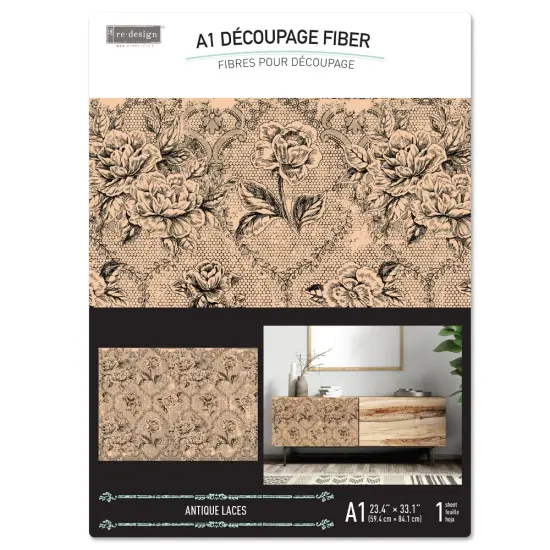 A1 Decoupage Fiber - Antique Laces - 1 sheet, A1 size {2}