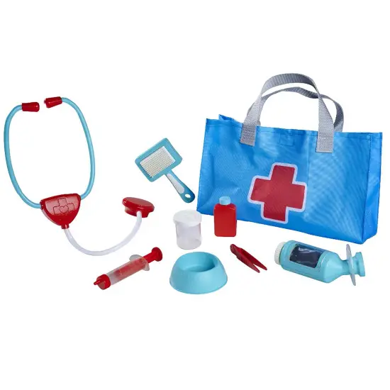 Simba Toys: Veterinary & Pet Care Set - Blue & Red - 7pc Toy Medical & Grooming Tools, Doctor Vet Bag, Animal Hospital Pretend Play, Kids Ages 3+ {1}