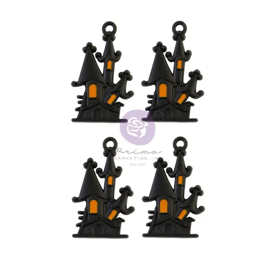 Thirty-One Collection Metal Embellishments - Matte Haunted House - 4 pcs {1}