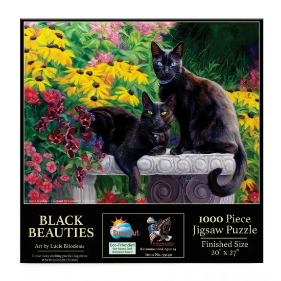 Sunsout Black Beauties 1000 pc Jigsaw Puzzle 59140 {4}