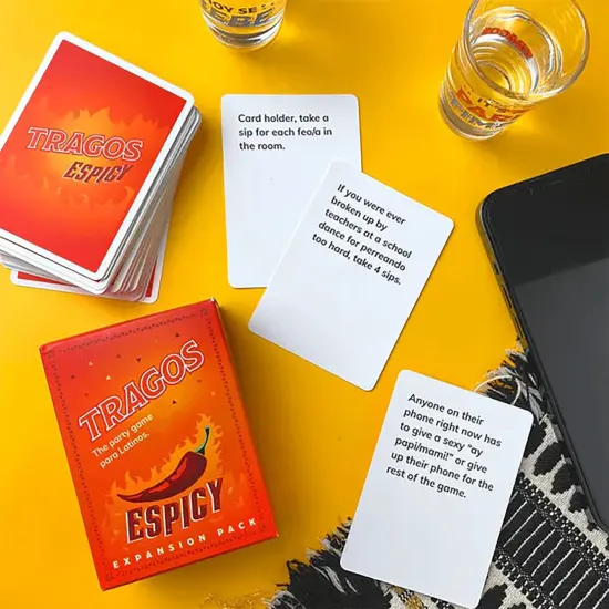 Tragos: Espicy Expansion Pack - The Adult Party Game for Latinos, Spicy Relatable Hilarious Spanglish Card Game, R-Rated Topics, NSFW Ages 18+ {6}