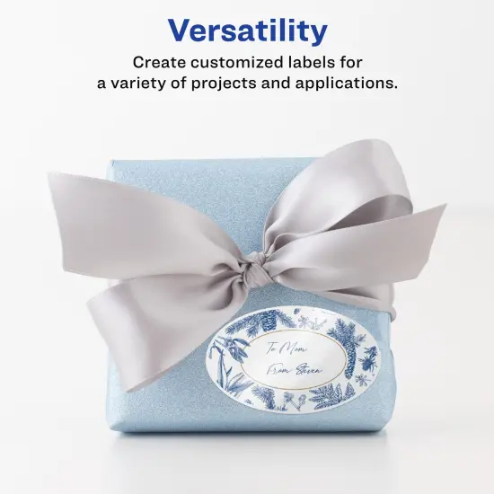 Avery Glossy White Oval Labels with Sure Feed, 1.5" x 2.5" {2}