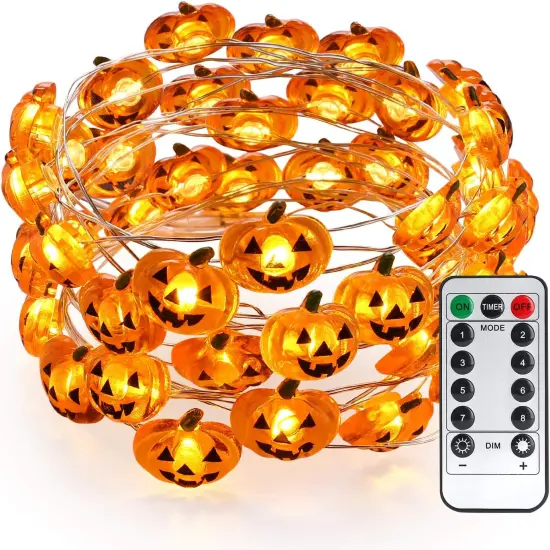Pumpkin Halloween String Lights - 40 LED, 13.12ft (8 Modes) {1}