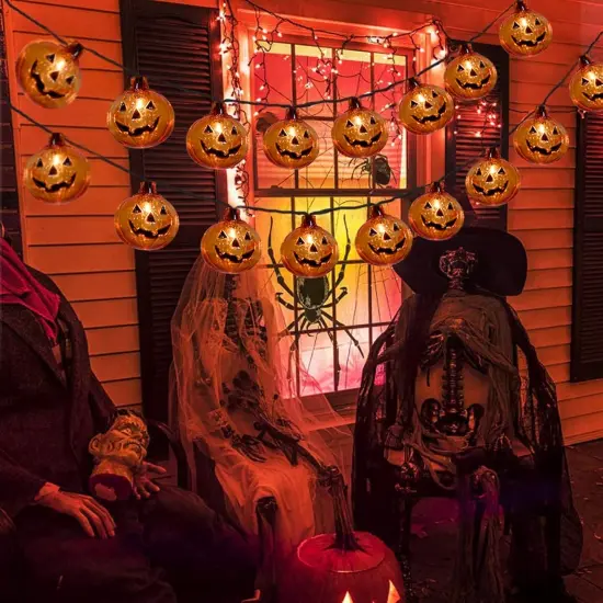 Pumpkin String Lights - 8.5Ft (Clear Orange Pumpkin Lights) {3}