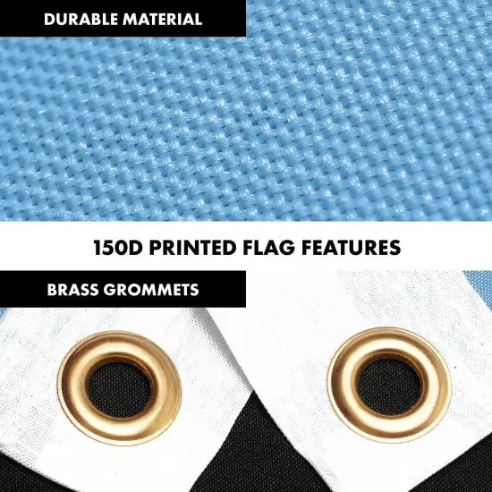 G128 Combo Pack: 6 Ft Tangle Free Aluminum Spinning Flagpole (Silver) & Botswana Batswana Flag 3x5 Ft, LiteWeave Pro Series Printed 150D Polyester | Pole with Flag Included {4}