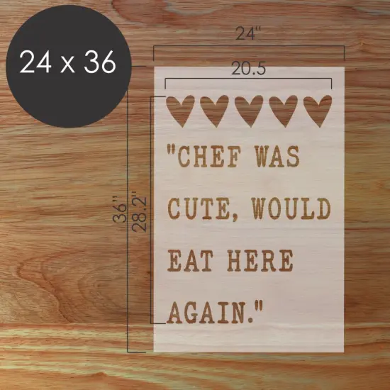 Chef Was Cute Poster Art Stencil | DIY Stencil | Chalkboard Stencil | Wall Art Stencil | Designer Stencils | {5}