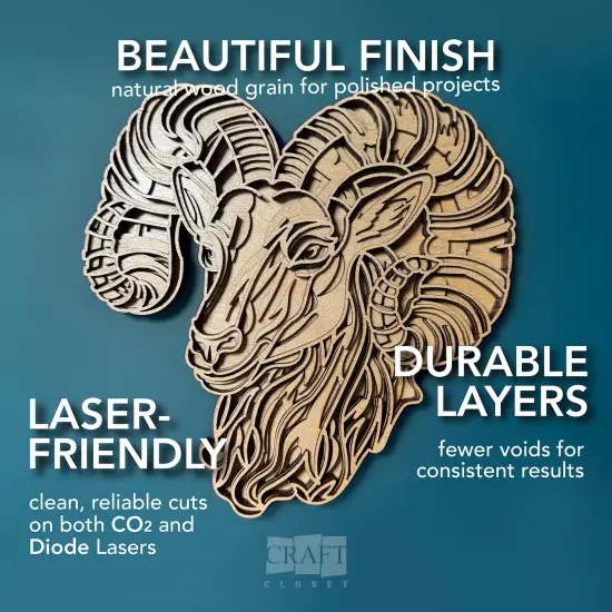 6mm or 3mm Premium Baltic Birch Plywood, 12x19, 12x12, 16x24 | Hand Selected, Unfinished or Finished| Boxes of 10, 20, 50 and 100 | Laser Engraving, CNC, Scroll Saw {7}