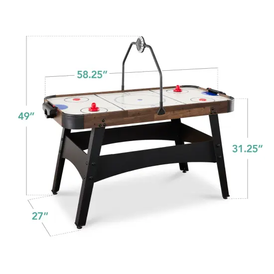 Best Choice Products 54in Air Hockey Game Table w/ LED Lights, Scoreboard, Powerful Motor Walnut {2}