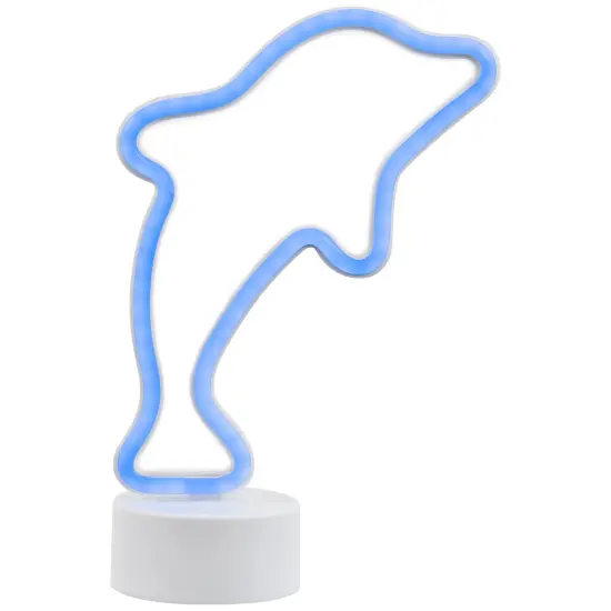 Northlight LED Dolphin Neon Table Light - 10.25" Blue {3}