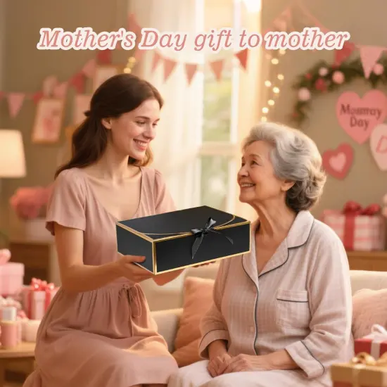 10 Pack Gold Foil Gift Boxes with Lids, Luxury Bridesmaid Proposal Box, Black Gift Boxes for Presents, Wedding, Baby Shower, Birthday Party {3}