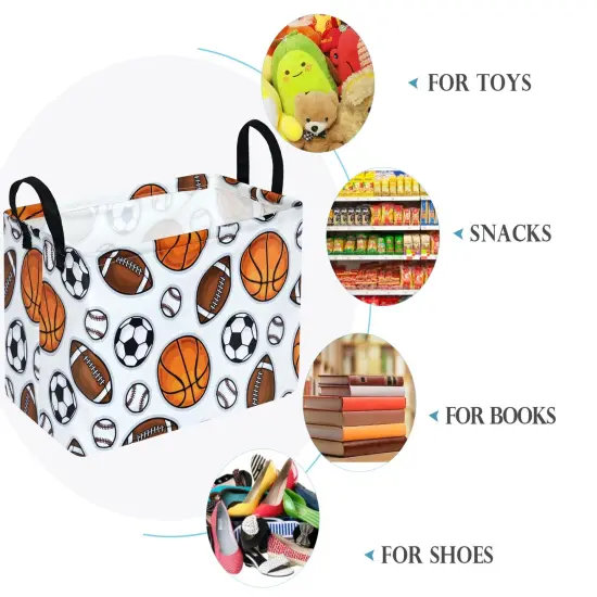Rectangle Boys and Girls Storage Basket Storage Bin Baby Laundry Basket Laundry Hamper Storage Basket Fabric Organization Basket Toy Box Nursery Hamper for Clothes Toys Gift Basket With Handle {3}