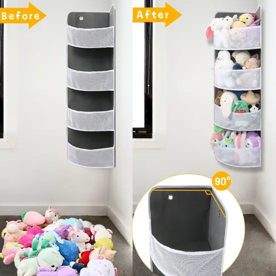 Soft Corner Shelf | Safe Hanging Organizer | Child-Friendly Wall Mount Storage | for Sundries, Toys, Stuffed Animals, Diapers | for Pantry Closet Bedroom Nursery Organization 1-Pack {1}