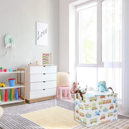 Car Kids Storage Basket Baby Boy Girls Basket Gift Basket Empty Cute Storage Bin Organizer Boxes Kids Toy Basket Rectangular Car Room Decor Book Shelf Basket (Car) {4}