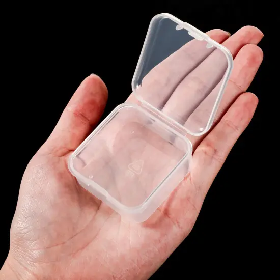 6 Pieces Mini Plastic Clear Beads Storage Containers Box for Collecting Small Items, Beads, Jewelry, Business Cards, Game Pieces, Crafts (2.13 x 2.13 x 0.79 Inch) {6}