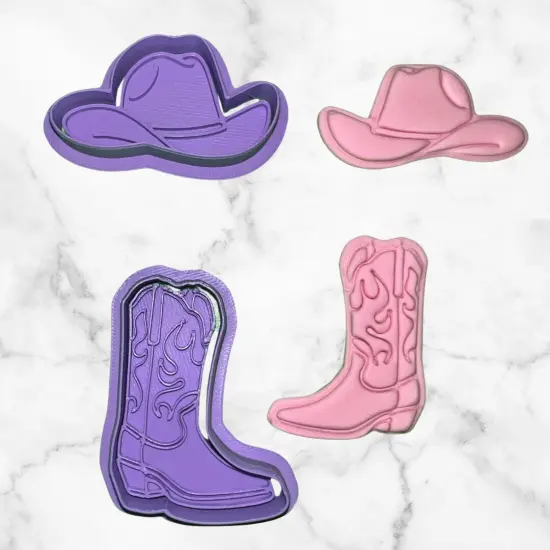 Cowboy Boot and Hat Fondant Cutter set 2 inches {3}
