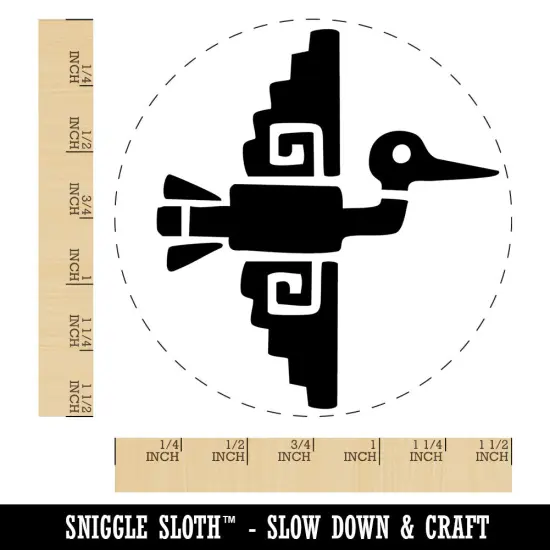 Tribal Southwestern Crane Bird Flying Self-Inking Rubber Stamp Crafting Planners Red {1}