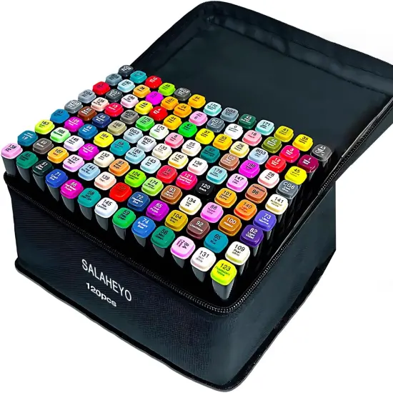 120 Colors Alcohol Markers with Base Art Drawing Markers Set {1}