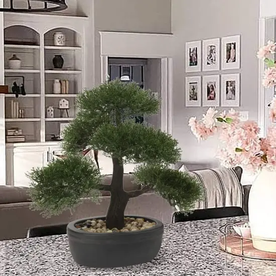 rtificial Bonsai Tree Juniper Faux Plants {4}