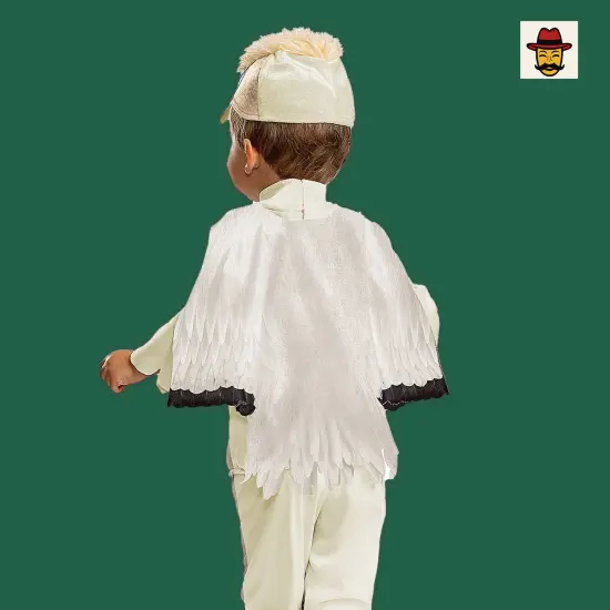 Baby Scuttle Costume, White Top with Wing Cape and Seagull Headpiece {5}