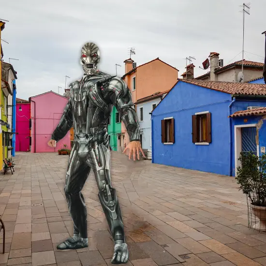 Ultron Muscle Chest Costume for Men Printed Jumpsuit with Mask and Boot Tops {2}