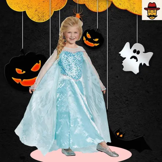 Elsa Prestige Child Costume Gown with Sheer Overlay {4}