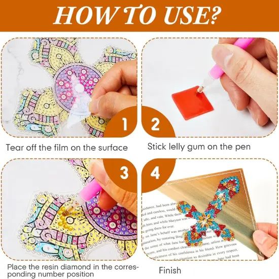 Crystal Painting Book Markers Gifts for Girls Women Craft Read School Office Home DIY Lover {4}