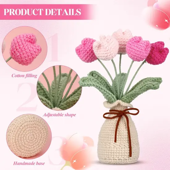 Crochet Knitting Tulip Bouquets {2}