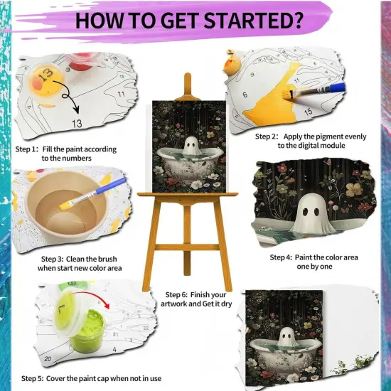 Ghost Paint by Numbers Kits - 16X20 Inch {5}
