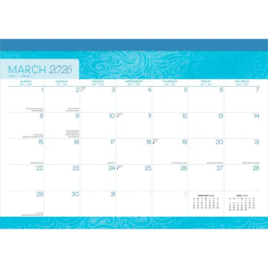 Seaside Currents | 2026 17 x 12 Inch Monthly Desk Pad Calendar {2}