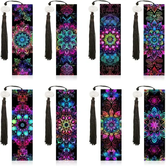 8PCS Mandala Diamond Painting Bookmarks Kit for Adults {2}