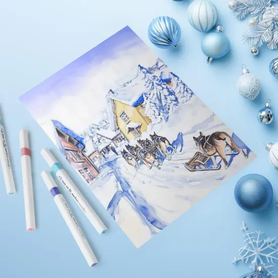 168 Colors Dual Tip Markers Set - Water-Based Ink {6}