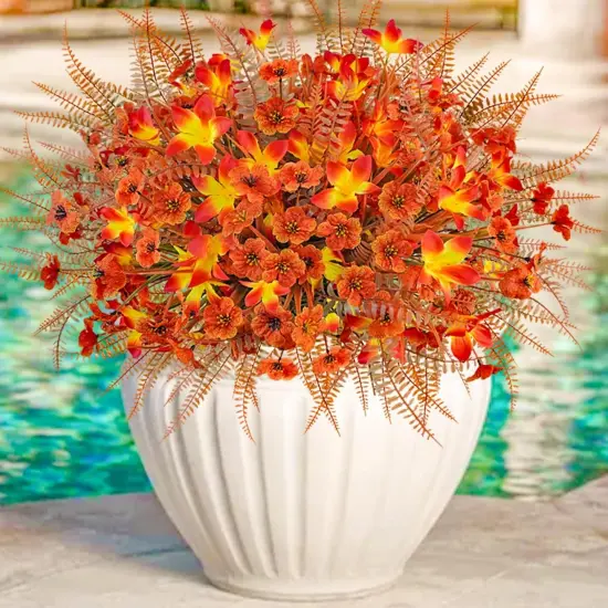 64Pcs Fall Flowers Outdoor Faux Fall Flowers {5}